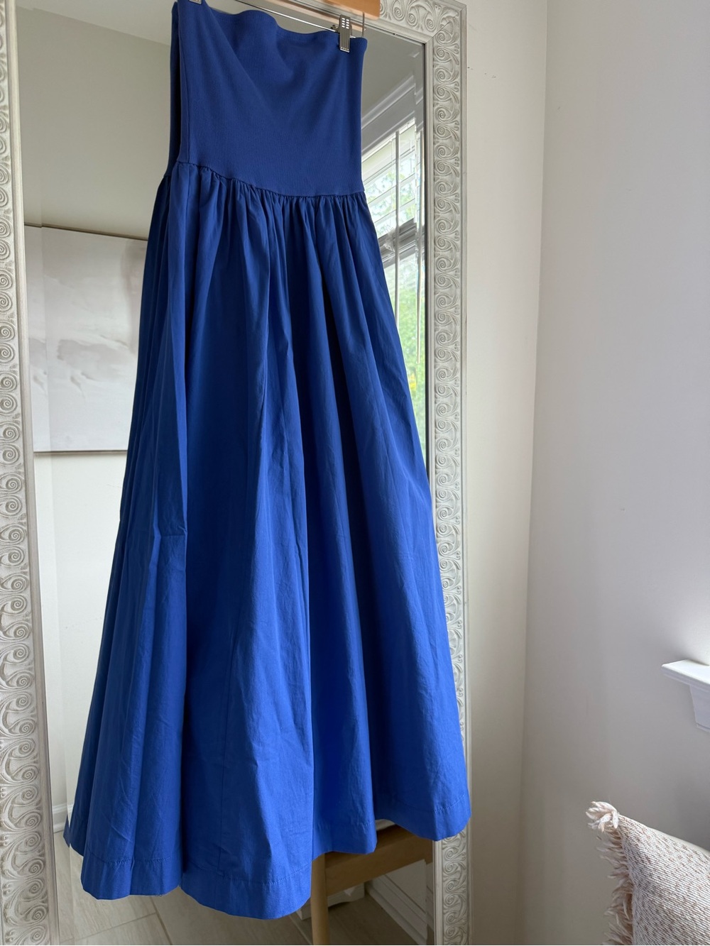 Long Full Skirt Cotton Maxi Strapless Dress Size Small Cotton - Picture 6 of 8